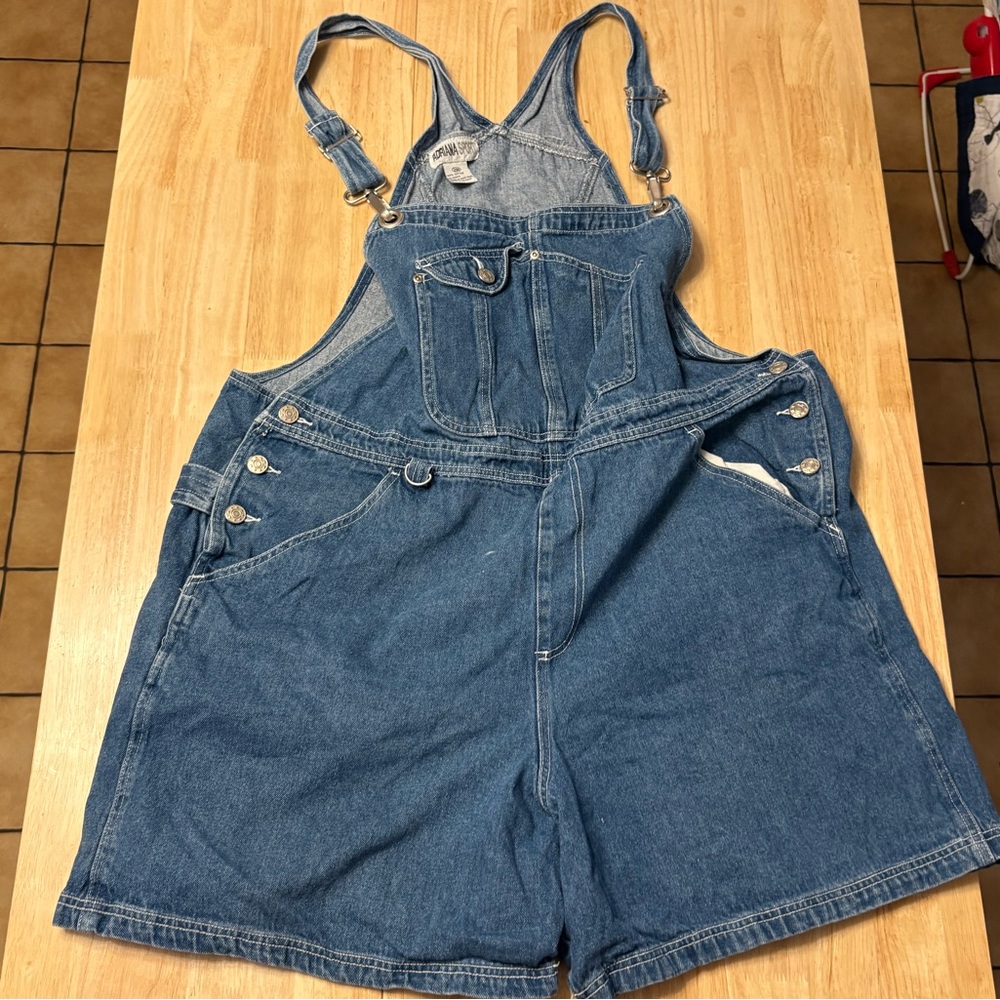 Adriana Sport Blue Denim Overall Shorts